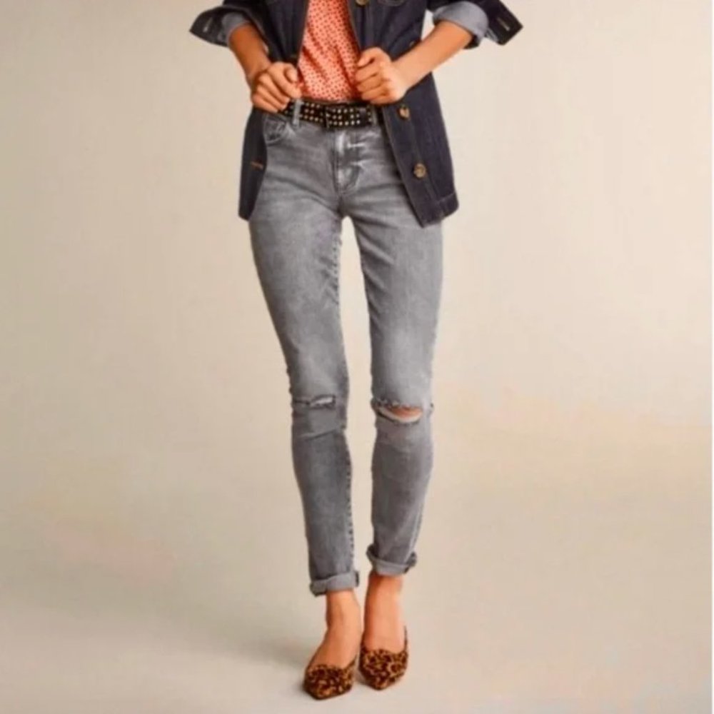 Cabi High Skinny Jeans #3939 Fall 2020 Size 10 Womens Distressed Vapor Gray